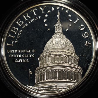 Sale Photo Thumbnail #294: 1994-S PROOF SILVER $1 CAPITOL BICENTENNIAL COMMEM
