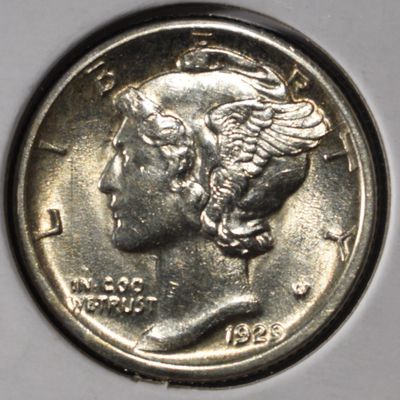 Sale Photo Thumbnail #189: 1929-S MERCURY DIME BU FSB
