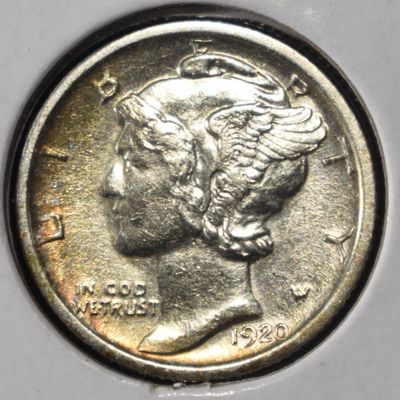 Sale Photo Thumbnail #170: 1920-S MERCURY DIME BU FSB
