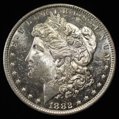 Sale Photo Thumbnail #218: 1882-CC MORGAN DOLLAR CH/GEM BU PROOF LIKE