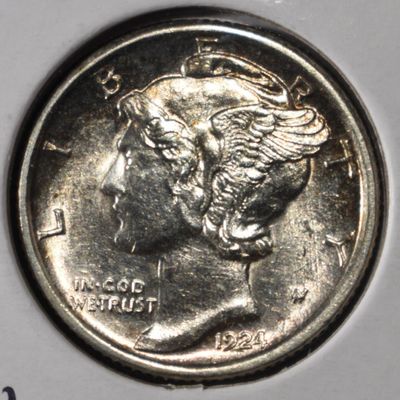Sale Photo Thumbnail #175: 1924-S MERCURY DIME CH BU FSB