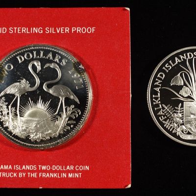 Sale Photo Thumbnail #394: MIXED FOREIGN 92.5% SILVER COIN LOT ASW 1.73
