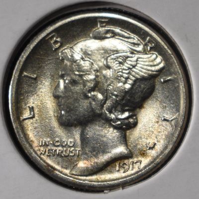 Sale Photo Thumbnail #161: 1917-S MERCURY DIME CH BU FSB