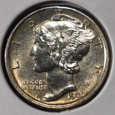 Sale Photo Thumbnail #172: 1921-D MERCURY DIME BU FSB