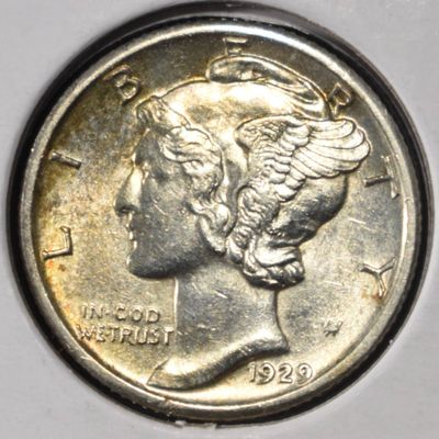 Sale Photo Thumbnail #188: 1929-D MERCURY DIME BU FSB