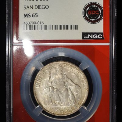 1935-S SAN DIEGO COMMEM HALF DOLLAR NGC MS-65