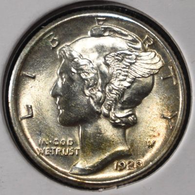Sale Photo Thumbnail #187: 1929 MERCURY DIME GEM BU FSB