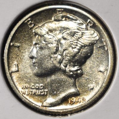 Sale Photo Thumbnail #198: 1942/1-D MERCURY DIME CH AU