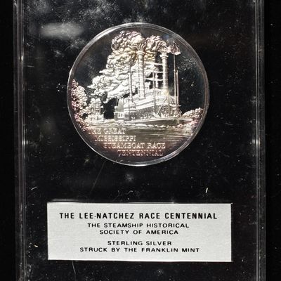 Sale Photo Thumbnail #387: STEAMBOAT RACE MEDAL 92.5% SILVER