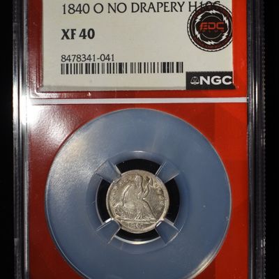 1840-O NO DRAPERY SEATED HALF DIME NGC XF-40