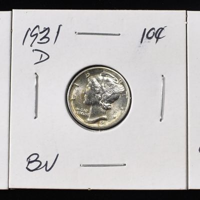 Sale Photo Thumbnail #191: 1931-D BU, 1931-P&S CH BU/CH BU FSB MERCURY DIMES