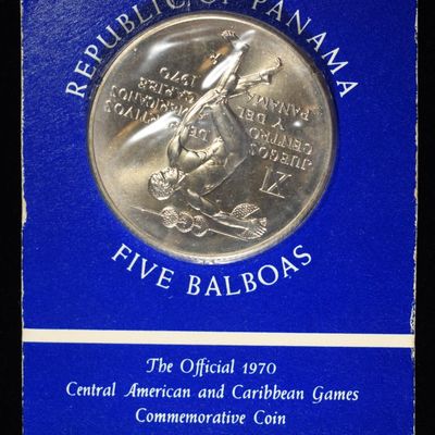 Sale Photo Thumbnail #392: 1970 REP OF PANAMA COMMEM COIN 1 OZ 92.5% SILVER