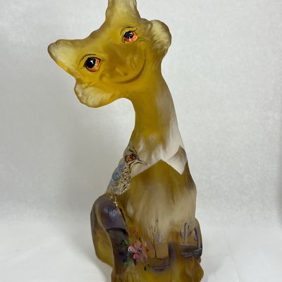 2023 M KIBBE 3/34 PAINTED SATIN GLASS ALLEY CAT
