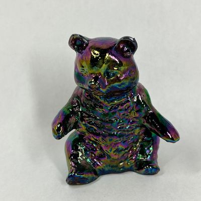 Sale Photo Thumbnail #249: MOSSER IRIDESCENT GLASS BEAR FIGURINE