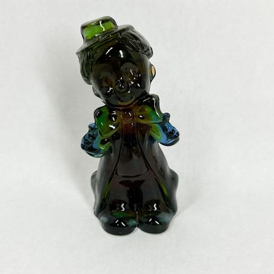 Sale Photo Thumbnail #350: BOYD GLASS CHUCKLES THE CLOWN SLAG GLASS FIGURINE