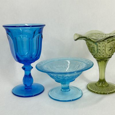 Sale Photo Thumbnail #283: THREE PIECES OF VINTAGE PRESSED GLASS