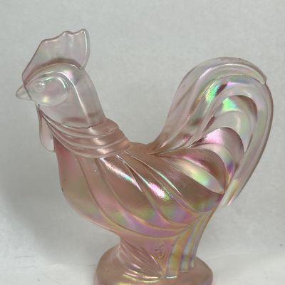Sale Photo Thumbnail #132: FENTON PINK CARNIVAL GLASS ROOSTER