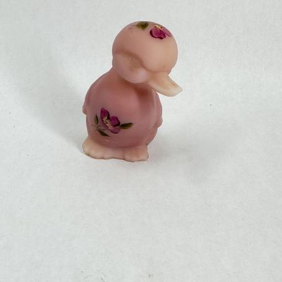 Sale Photo Thumbnail #426: FENTON BURMESE GLASS DUCKLING FIGURINE