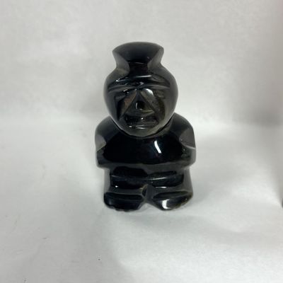 VINTAGE BLACK OBSIDIAN FIGURINE