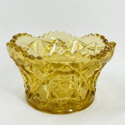 Sale Photo Thumbnail #444: MOSSER AMBER PRESSED GLASS SAWTOOTH BOWL