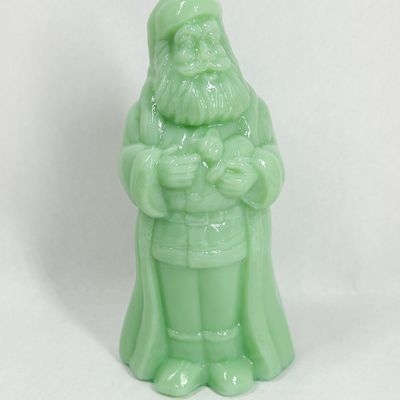 Sale Photo Thumbnail #452: MOSSER JADEITE GLASS STANDING SANTA CLAUS FIGURINE