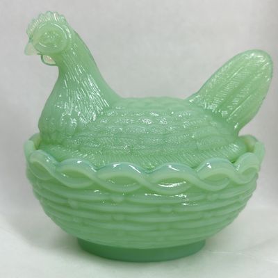 Sale Photo Thumbnail #105: MOSSER GLASS JADEITE HEN ON NEST
