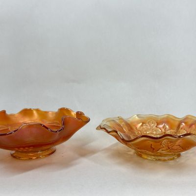 Sale Photo Thumbnail #286: TWO CARNIVAL GLASS RUFFLED BOWLS