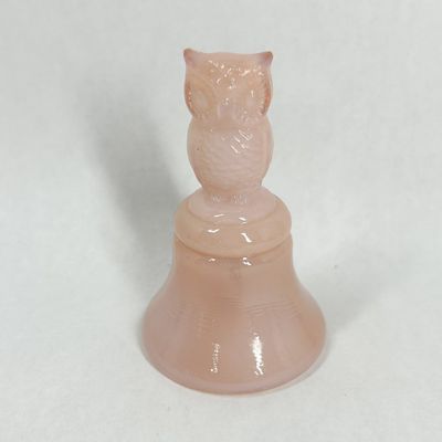 Sale Photo Thumbnail #415: BOYD PINK SLAG GLASS OWL BELL