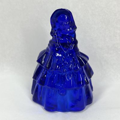 IMPERIAL GLASS COBALT BLUE COLONIAL LADY FIGURINE