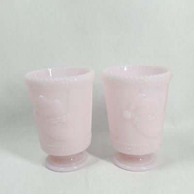 Sale Photo Thumbnail #455: MOSSER GLASS PINK SANTA CUPS