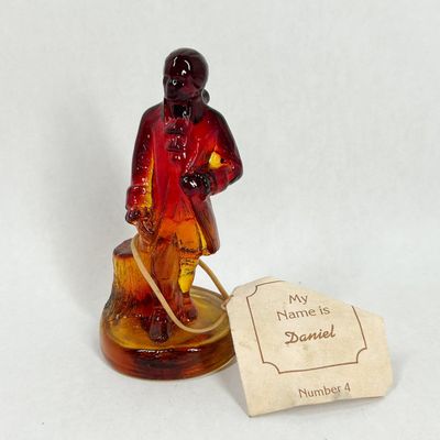 Sale Photo Thumbnail #410: BOYD AMBERINA PRESSED GLASS COLONIAL FIGURINE