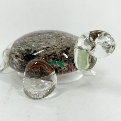 Sale Photo Thumbnail #476: MULTICOLORED FRIT ART GLASS TURTLE FIGURINE