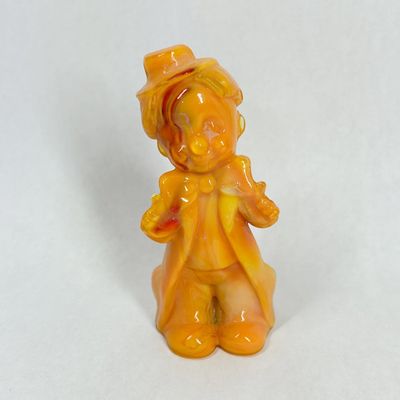 Sale Photo Thumbnail #353: BOYD ORANGE SLAG GLASS CLOWN FIGURINE