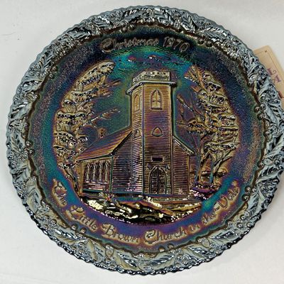 Sale Photo Thumbnail #213: FENTON CARNIVAL GLASS CHRISTMAS PLATE 1970