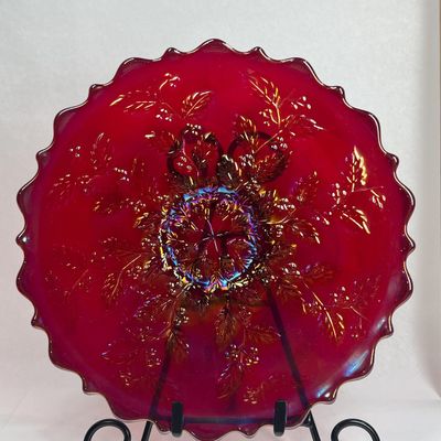2000 FENTON RUBY CARNIVAL COM PLATE