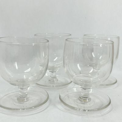Sale Photo Thumbnail #488: SET OF FOUR CLEAR GLASS GEORGIAN STYLE RUMMERS