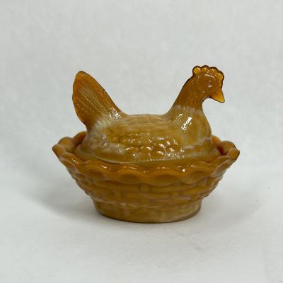 Sale Photo Thumbnail #149: BOYD CARAMEL SLAG GLASS SALT