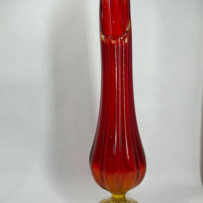 Sale Photo Thumbnail #272: MID-CENTURY AMBERINA SWUNG GLASS VASE
