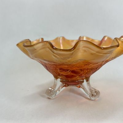 Sale Photo Thumbnail #285: MARIGOLD CARNIVAL GLASS FOOTED BOWL