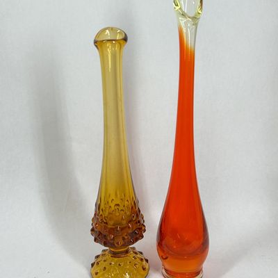 Sale Photo Thumbnail #269: TWO MID-CENTURY SWUNG GLASS VASES