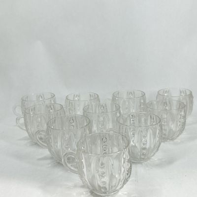 Sale Photo Thumbnail #489: SET OF TEN PRESSED GLASS PUNCH CUPS