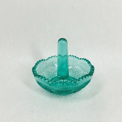 Sale Photo Thumbnail #431: MOSSER AQUAMARINE PRESSED GLASS RING HOLDER