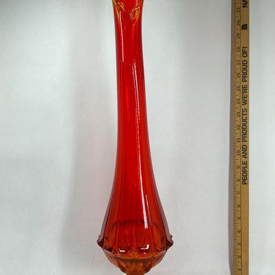 Sale Photo Thumbnail #273: MID-CENTURY AMBERINA SWUNG GLASS PEDESTAL VASE