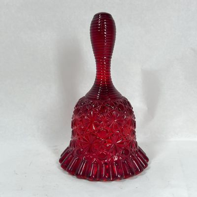FENTON RUBY DAISY AND BUTTON BELL