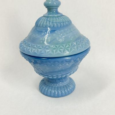 Sale Photo Thumbnail #368: IMPERIAL GLASS BLUE SLAG CANDY DISH