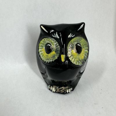 Sale Photo Thumbnail #325: FENTON DUAL-SIDED CAT AND OWL GLASS FIGURINE