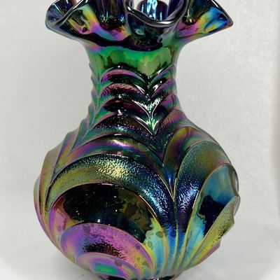 FENTON AMETHYST CARNIVAL GLASS VASE