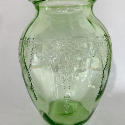 Sale Photo Thumbnail #264: HOCKING GLASS CAMEO URANIUM VASE