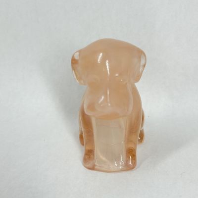 Sale Photo Thumbnail #356: VINTAGE PEACH GLASS POOCH FIGURINE