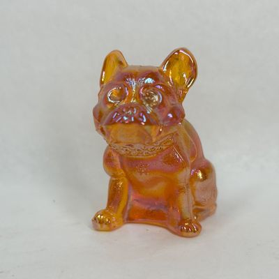 Sale Photo Thumbnail #220: WESTMORELAND MARIGOLD CARNIVAL GLASS BULLDOG